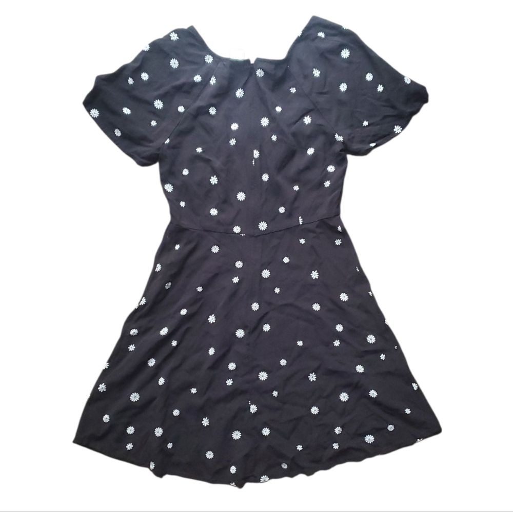 Abound Black Mini Dress with White Floral Pattern - Picture 2 of 3